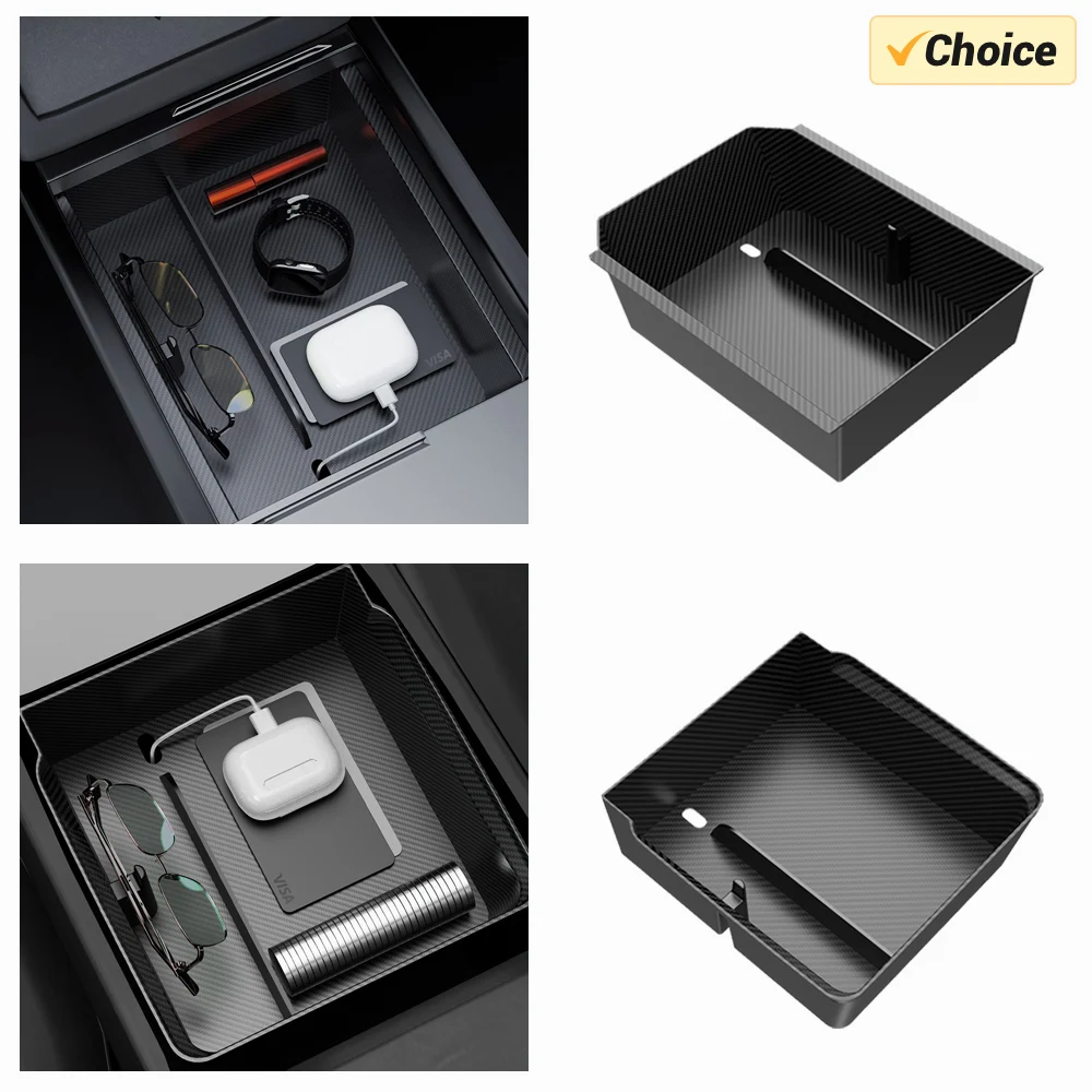 

Storage Box for Tesla Model Y Juniper Launch 2025 Model 3 Highland Organizer Accessories Center Console Trays Hidden Cup Holder
