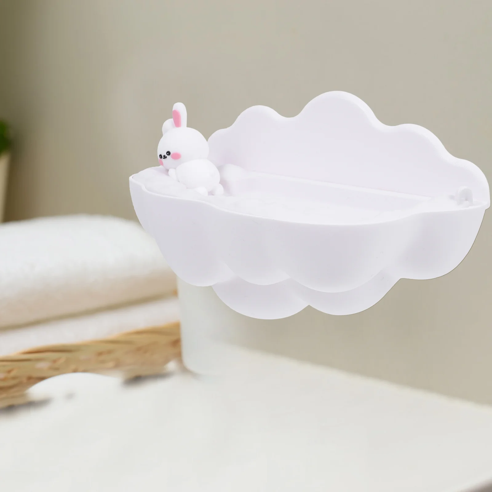 

Мультяшный держатель для облаков, настенный лоток для мыла из АБС-пластика для ванной комнаты, кухни, сливной ящик для хранения мыла, стеклянная деревянная поверхность