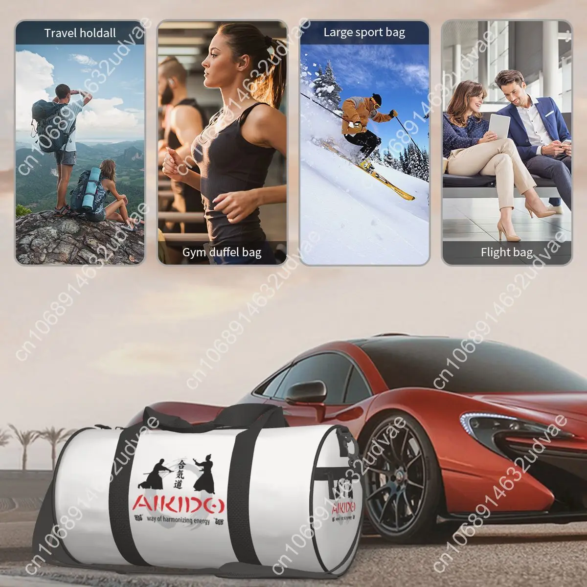 Aikido Practitioner Gym Bag Japanese Martial Arts Training Sports Bags Men Gym Accessories Colorful Fitness Bag Outdoor Handbags