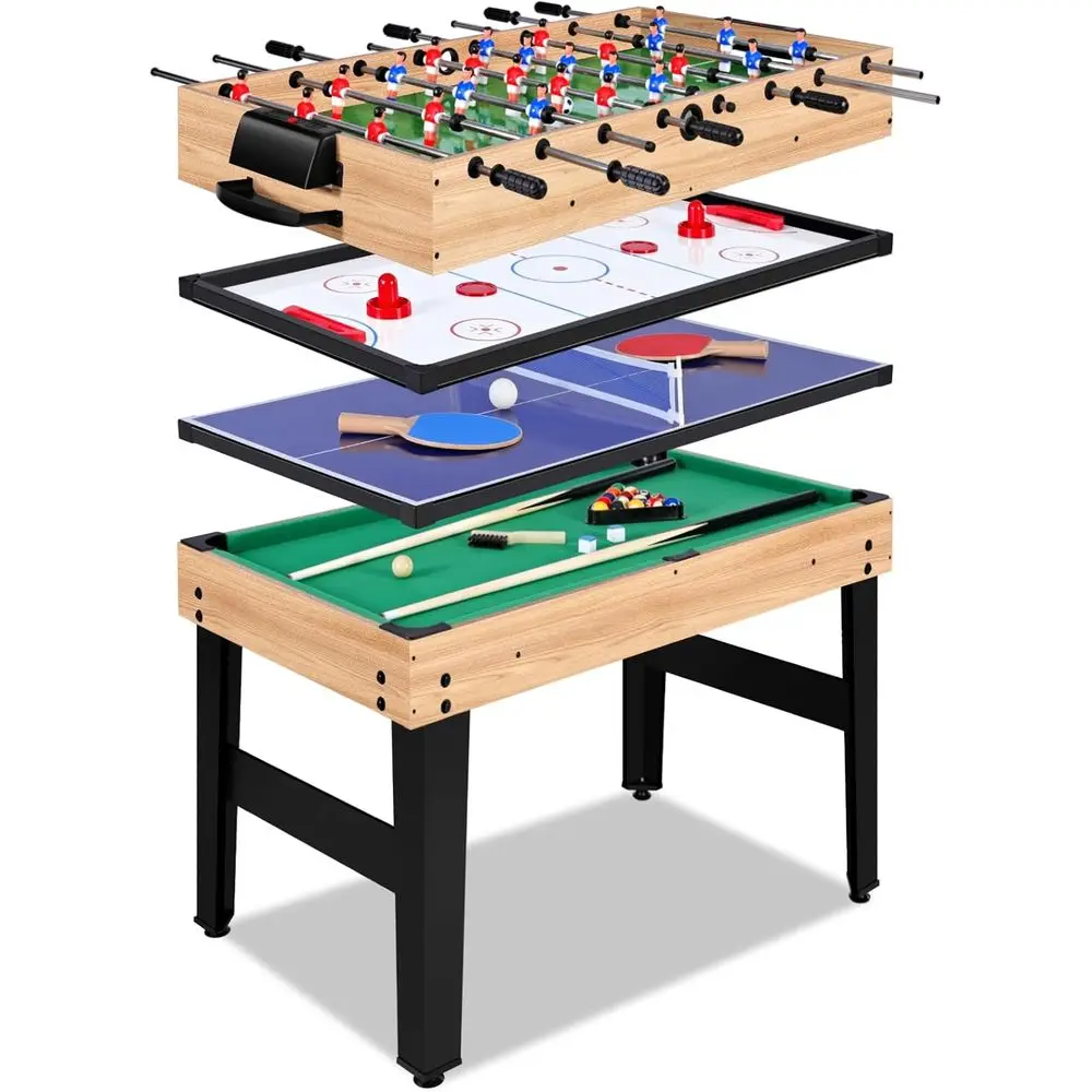 

48 Combo Game Table, Ping Pong Table, Foosball Table, Air Hockey Table, Pool Table - Sports Arcade Games with Accessories - Idea