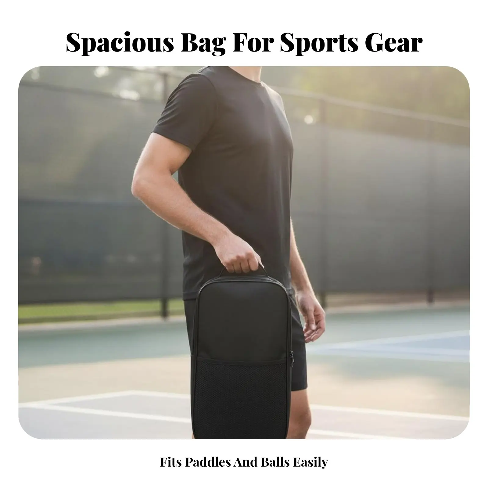 Pickleball Paddle Bag Large Capacity Single Shoulder Pickleball Bag Sports Accessory Water-Resistant Wear-Resistant for Outdoor view 4