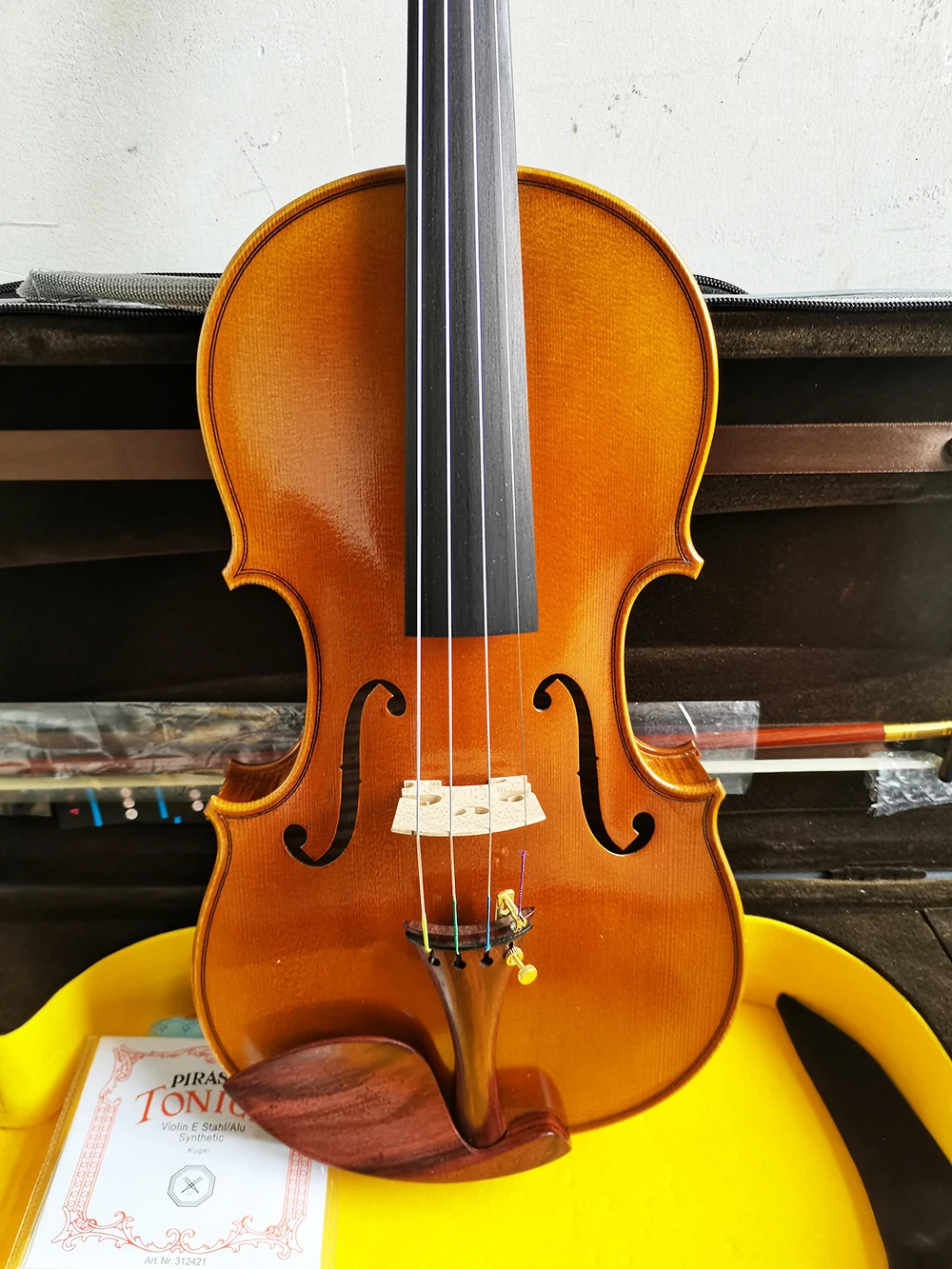 100% Handmade Violin strong tone ！Italian retro Oil Varnish Violin 4/4 Professional Golden violino