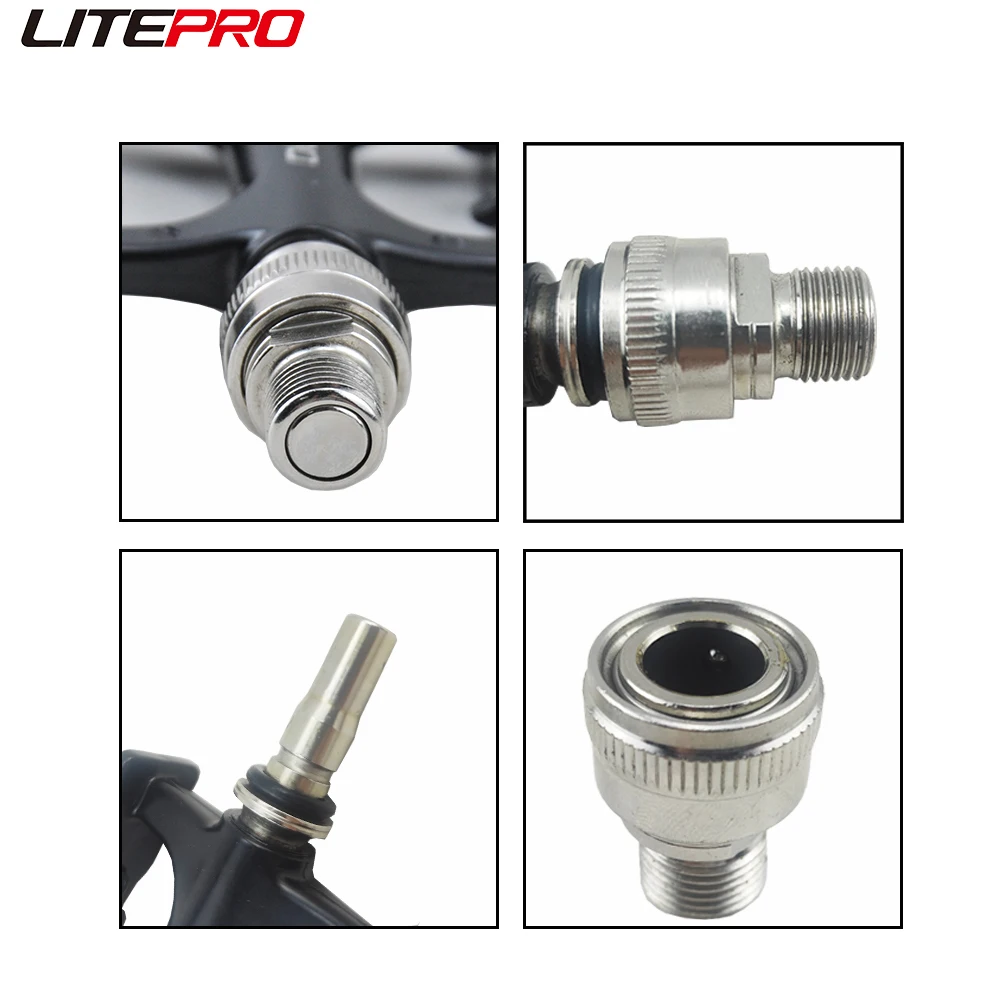 Litepro Bicycle Steel Axle Quick Release Pedal 14mm Thread Sealed Bearing Pedals For Brompton Folding Bike