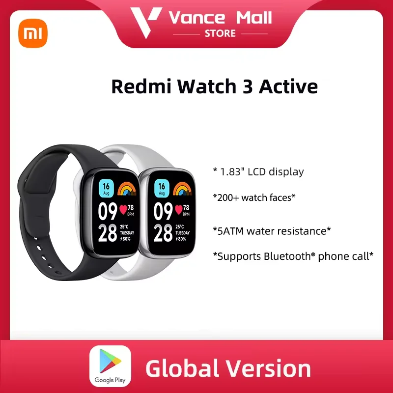 Xiaomi Redmi Watch 3 Active1.83'' LCD Display Blood Oxygen Heart Rate Bluetooth Voice Call 100+ Sport Modes