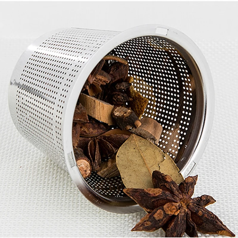 Stainless Steel Cooking Spices Infuser Fine Mesh Loose Tea Herbal Strainer Filter With Extended Chain Kitchen Accessories