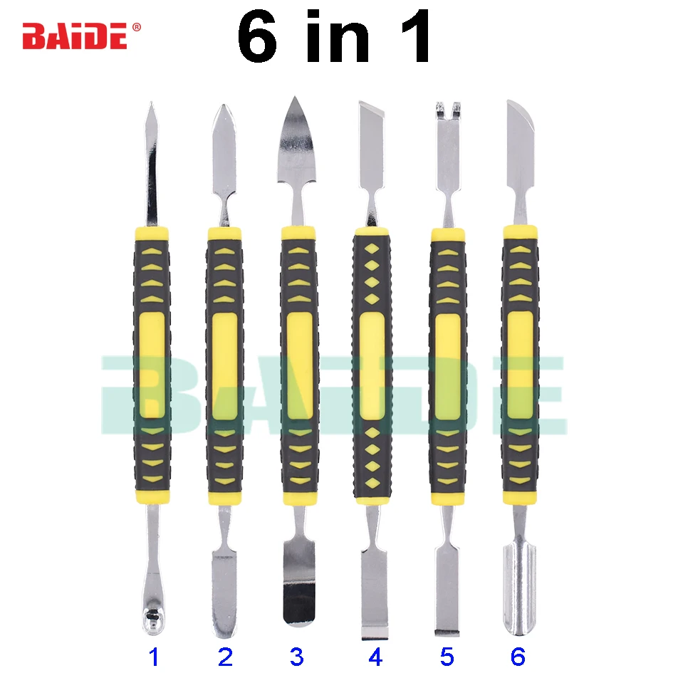 New 6 Piece Set Metal Pry Tool Opening Tools Crowbar Lever Spudger For Phone Tablet PC Housing DIY Repair Fix Tools 120 set
