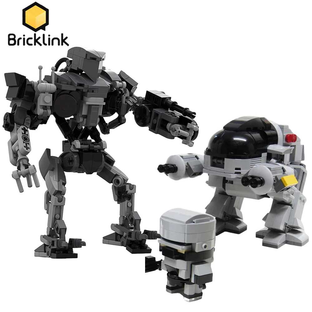 

Bricklink Technical Robot City Police RoboCops Movie Figures Future Military SWAT Armed Robo CAIN 1990 Building Blocks Toys Gift