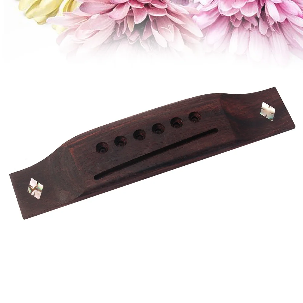 

Rosewood Saddle Thru Slotted Acoustic Guitar Bridge Seashell Decor Folk Classical Replacement Parts 6 Strings Precisely Shaped