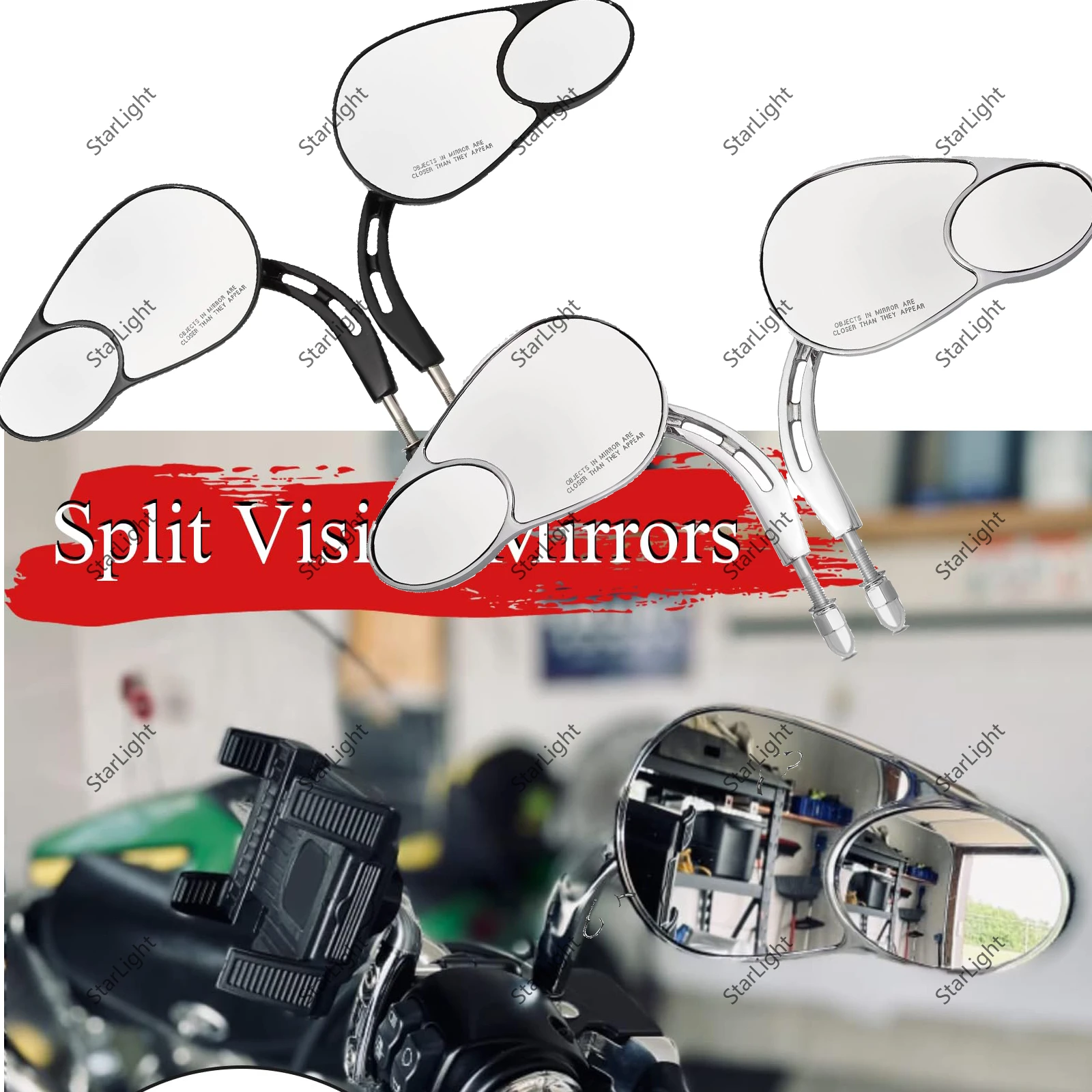 

Для Harley 5/16 ''мотоцикл Split Vision боковое зеркало заднего вида для Sportster Touring Road King FLHR Electra Street Glide Fat Boy