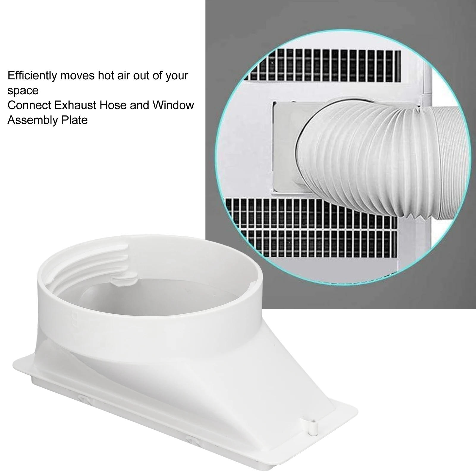AC Hose Coupler Connection Function Portable AC Hose Coupler 130mm ABS Material Rectangular Interface White for Home