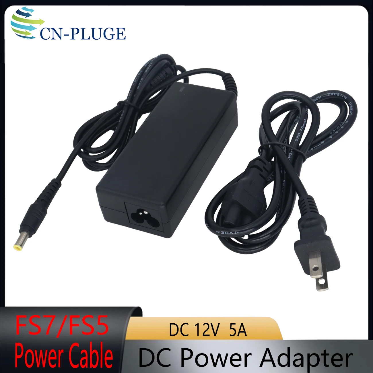 For Sony FS5, FS7 Camera Power Cable 12V 5A ower Adapter, AC 110-220V