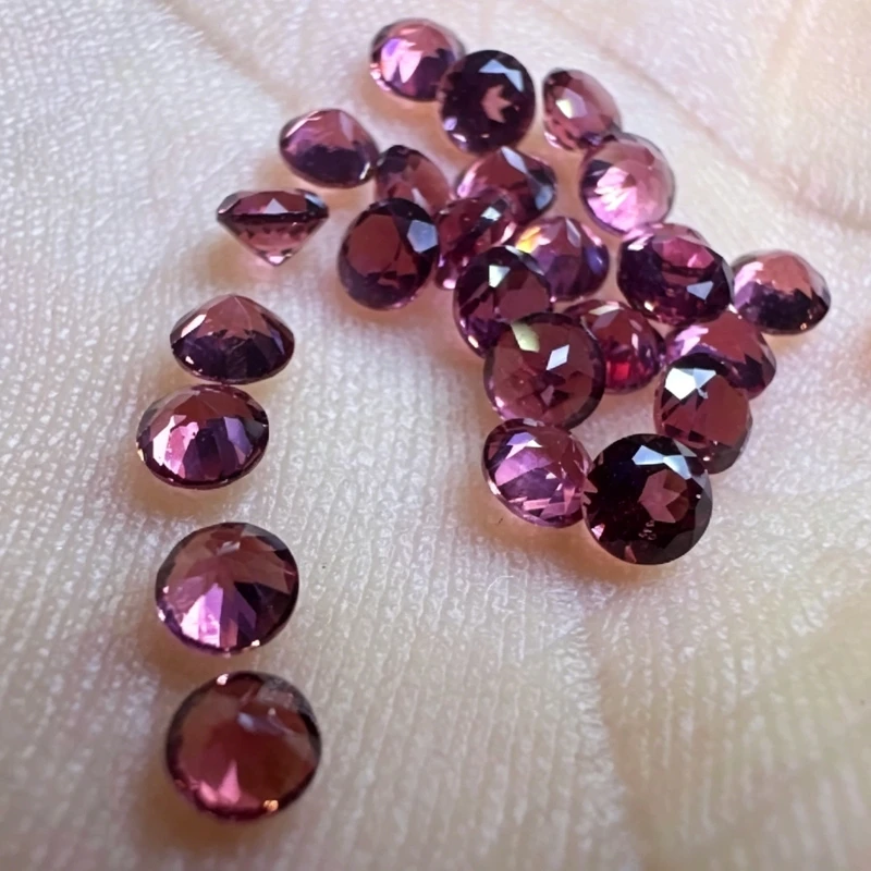 Vente en gros usine – Pierres précieuses de grenat pyrope rose clair rondes 100 % naturelles, en vrac, pour matériaux de bricolage