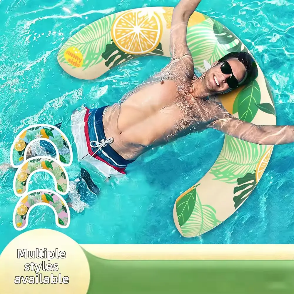 U Shaped Inflatable Swim Ring Pool Floatie with Neck And Back Support Comfortable Floating Tube for Pool Beach Water Sports