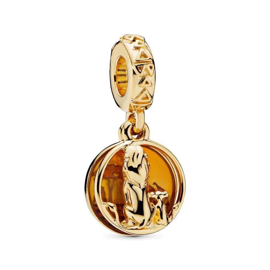 Disney Simba e Nana Série Charme Fit para Pandora Pulseira, DIY Mulheres, Leão Dos Desenhos Animados, Grânulos De Jóias Bonitos, Presente Da Família, Original, Família