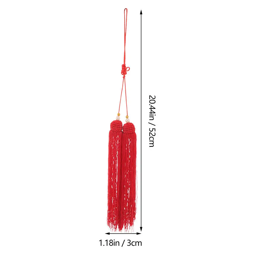 4Pcs Chinese Sword Tassel for Tai Sword Training Bright Red Hanging Tassel Pendant Decor Martial Arts Fitness Equipment