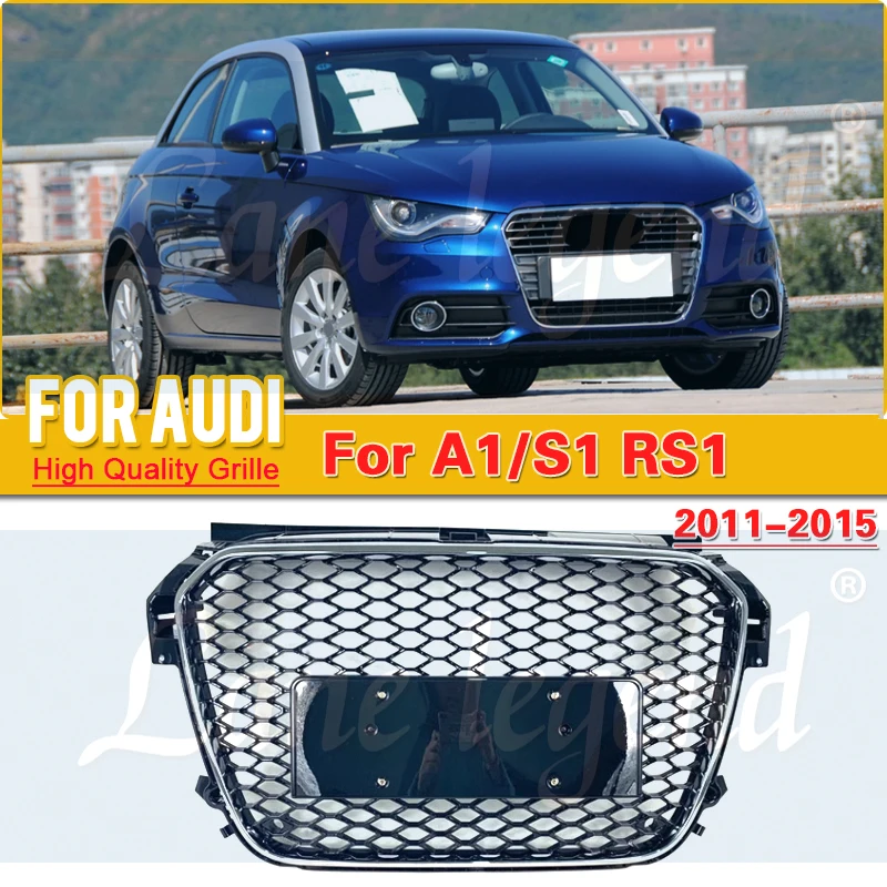 

Car Front Bumper Grille Grill for Audi RS1 for A1/S1 Grill 2011 2012 2013 2014 2015 （Refit for RS1 Style）Car Accessories tools