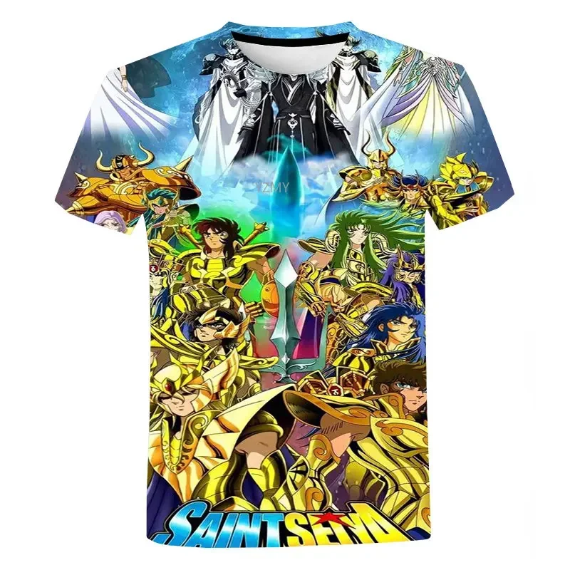 The Knights of The Zodiac Saint Seiya 3d T Shirt Man Women Harajuku Pullovers Short Sleeve O-neck Top Neutral Anime Tops Hip Hop