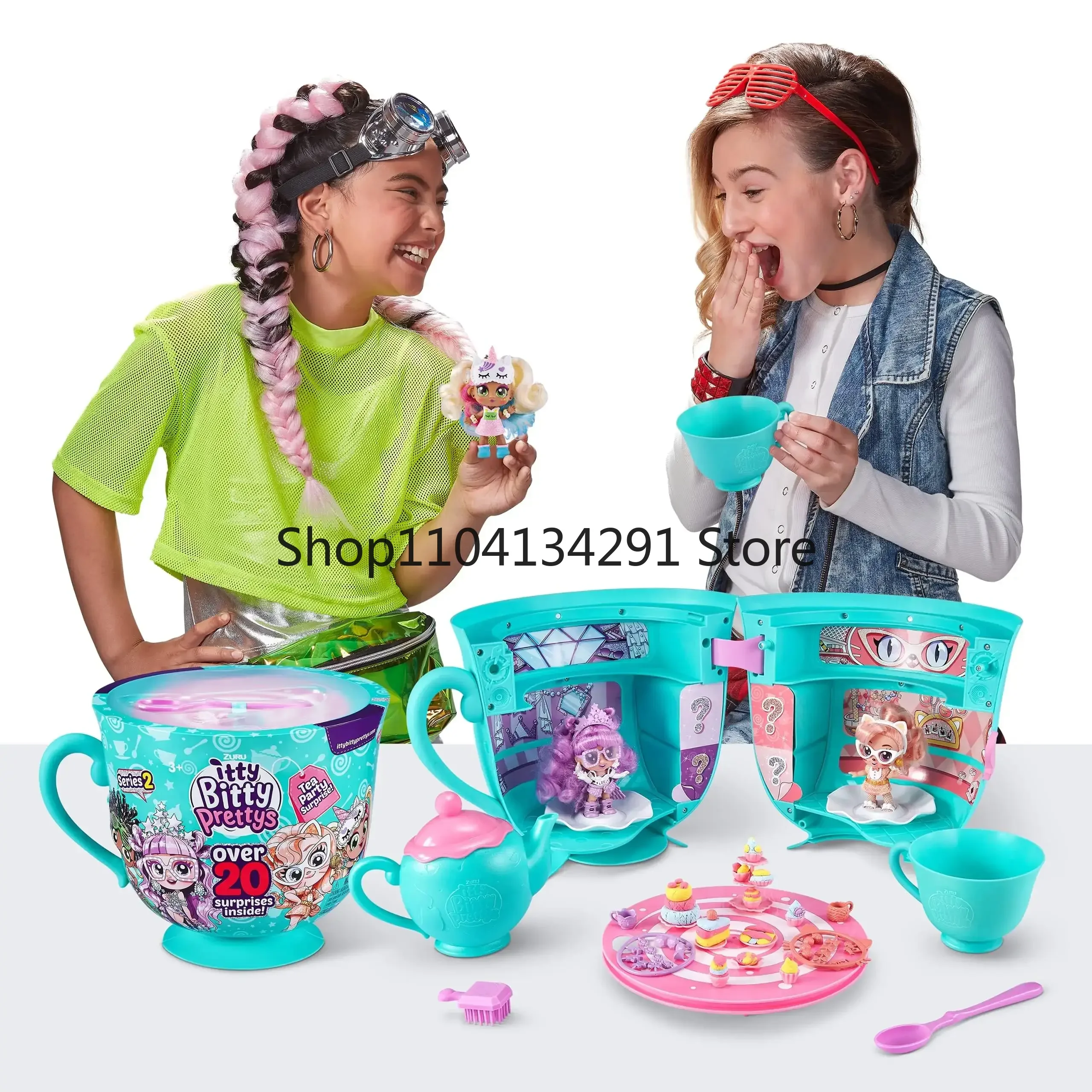 ZURU Itty Bitty Prettys Tea Party Surprise Teacup Dolls Playset Series 1 Teacup Doll Surprise Blind Box Girls Play House Toys