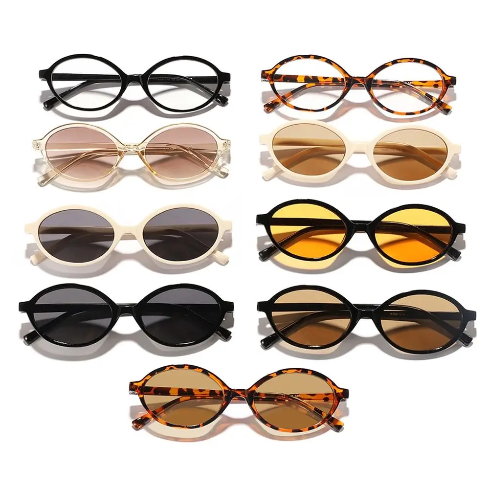 New Fashion Small Round Sunglasses Small Frame Eyeglasses Plastics Shades Oval Sunglasses UV400 Protection for Men Women