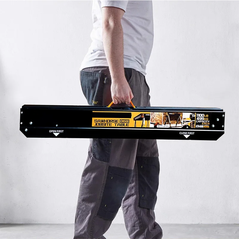 Bancada de trabalho para carpintaria, resistente, telescópica, multifuncional, dobrável, portátil, estrutura de suporte, suporte de carga, operação de mesa para carpintaria