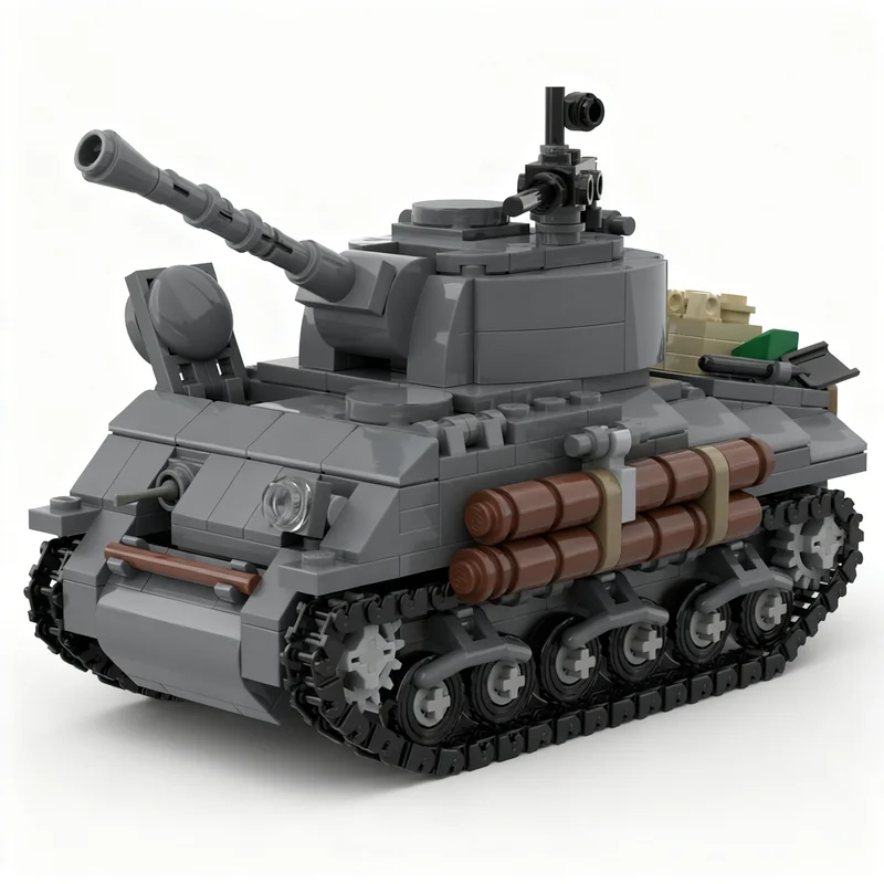 Kids Education Design - 511 ชิ้น MOC Sherman Fury WWII