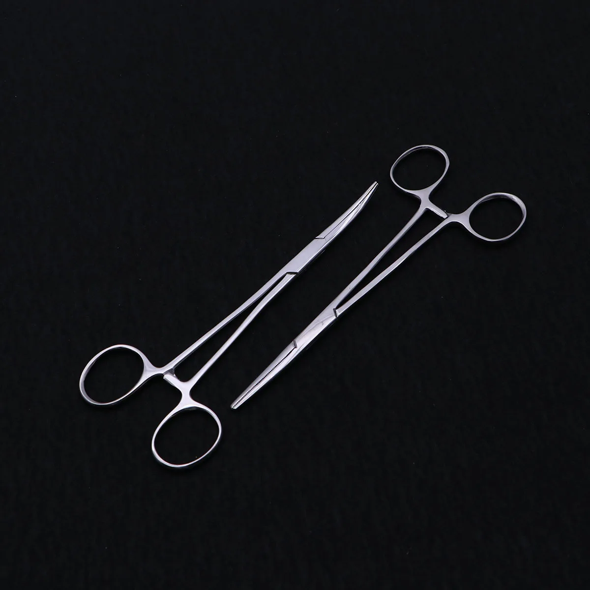 2Pcs Hemostatic Forceps Stainless Steel Straight Curved Heads Rustproof Durable for Medical Repair Education Crafts Small Object