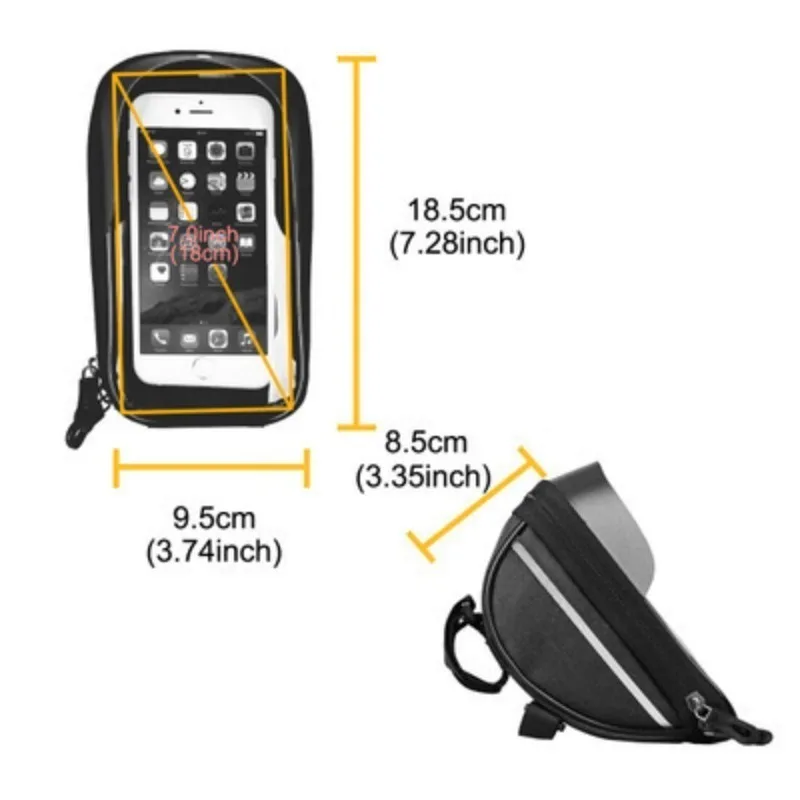 Bicycle handlebar bag front beam, riding anti-splashing, cycling touchscreen mobile phone bag