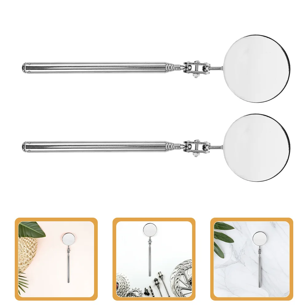 

2 pcs Telescoping Inspection Mirror Automotive Mechanics Tool Extendable Mirror For Chassis Pipe Inspection Under Vehicle