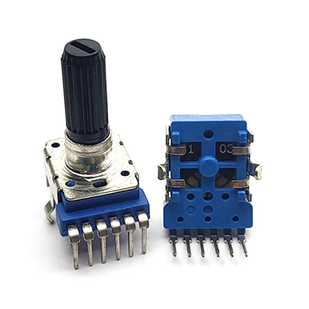 3 Buah RK12 Dupleks Baris Tunggal 6Pin B10K B20K B50K B100K Pegangan 18MM Potensiometer Audio Volume Amplifier Daya B103 B203 B503 B104