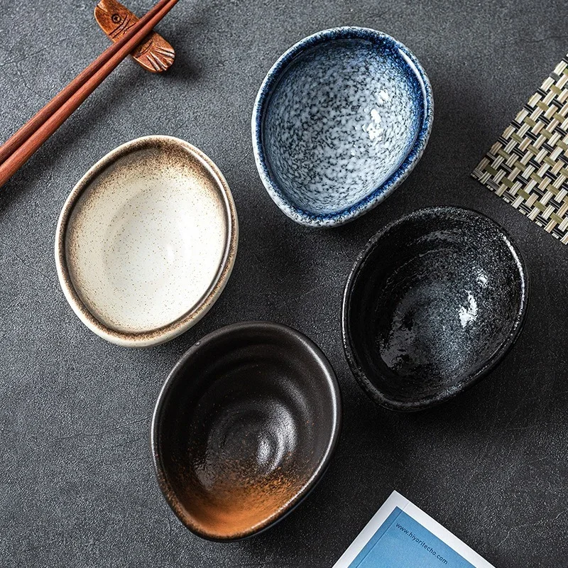 

Japanese Seasoning Dish Creative Olive-Shaped Snack Bowls Household Ceramic Dishes Soy Sauce Vinegar Dip Bowl Kitchen Tableware
