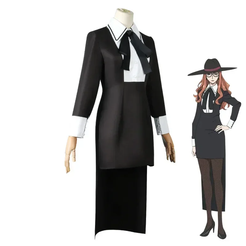 SN88 Sylvia Sherwood Cosplay Costume Anime Spy X Family dress Hat Earrings Socks Handler Uniform Fullmetal Lady Girls Women%#2@