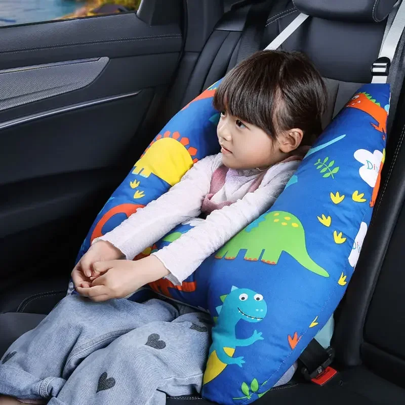 Car Kids Travel Sleeping Pillows for Children on Road Trips Provides Head and Body Support Cushion on Car Long Journeys