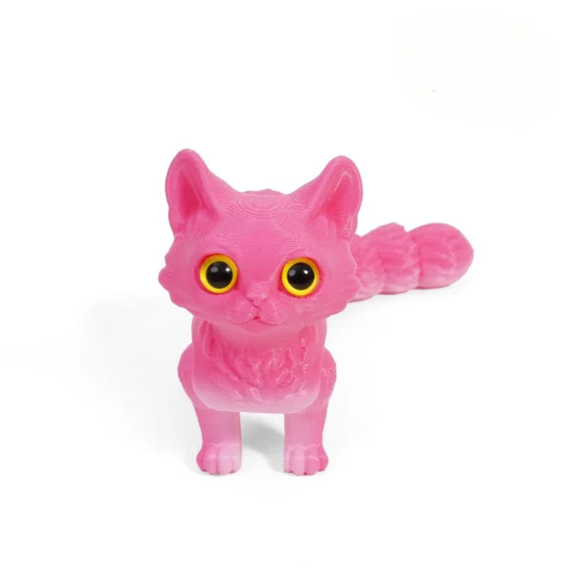 3D Printed Articulated Cute Cats Home, Room, Car Decorations, Desktop Decorations