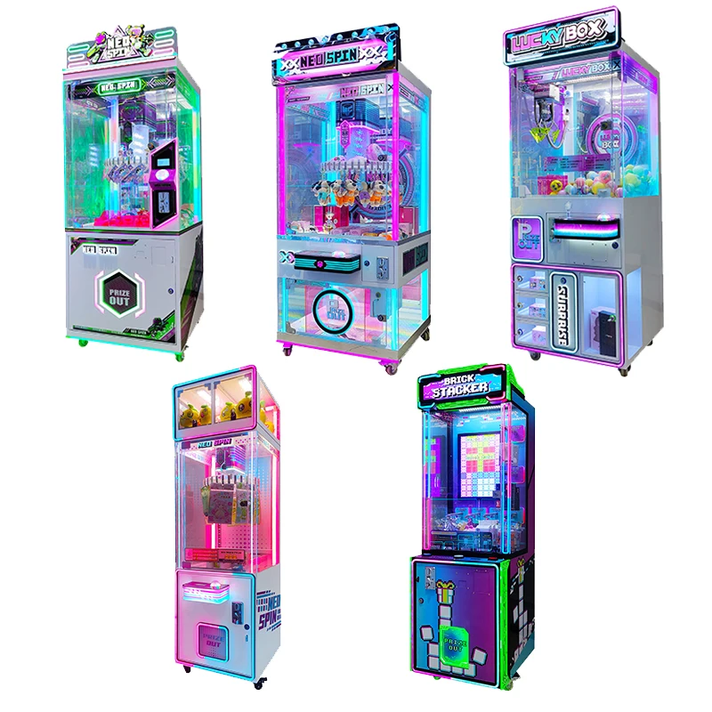 

Neofuns Prize Arcade Game Machine Popular Coin-Operated Lucky Claw Crane with Metal Plastic Iron Prize Locker