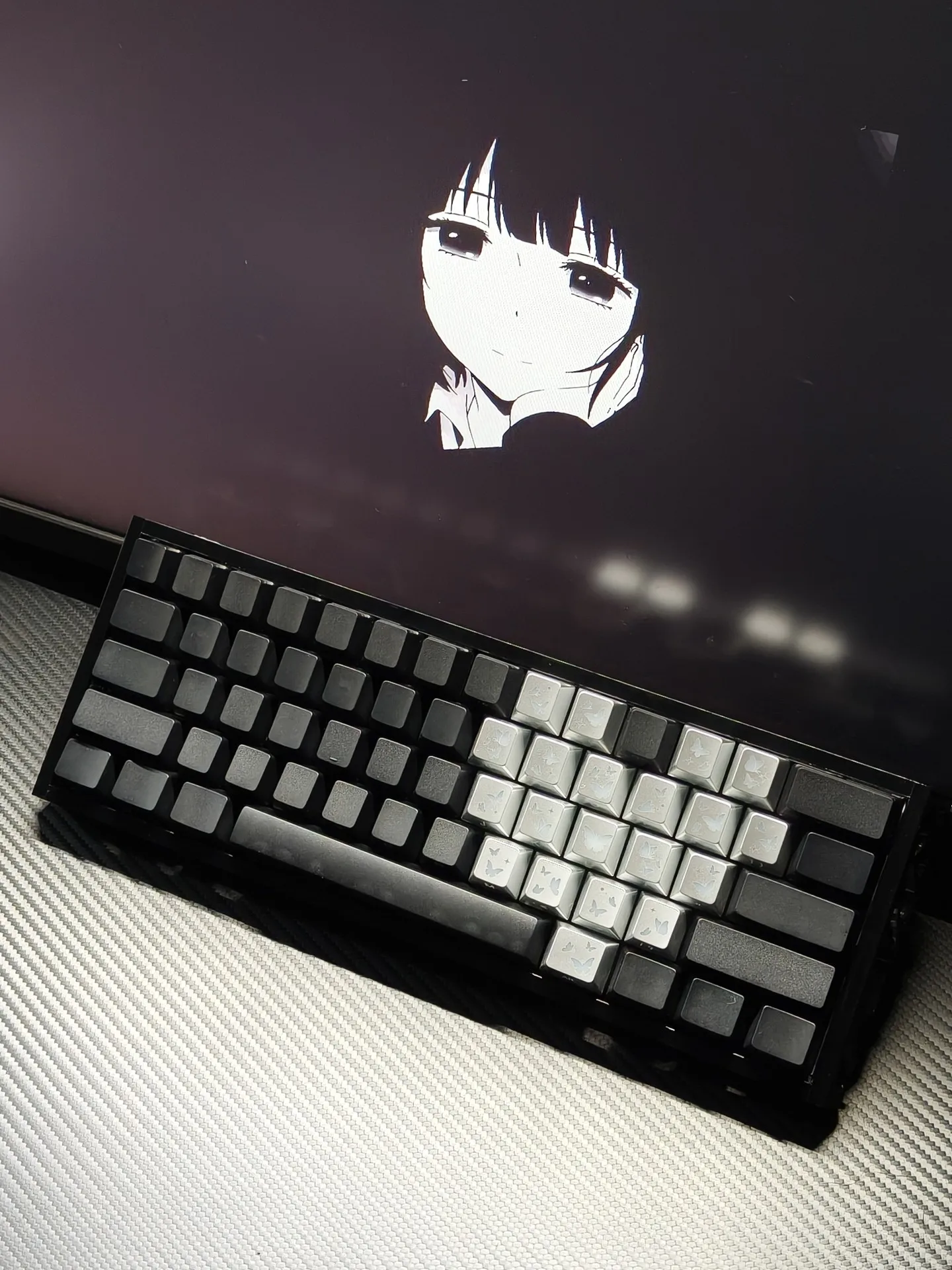 Custom Silver ButterflyTheme Compact Gaming Layout RGB Custom Magnetic Axis Keyboard Competitive Shooter Rapid Stop Durable Gift