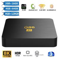 Q96 X1 Smart TV Box Android 12 Allwinner H3 Quad Core 2.4G WIFI 8K Set Top Box 8GB+128GB Media Player H.265 Home Theater