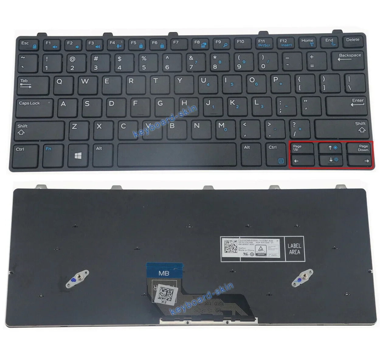 New US Black Keyboard for Dell Latitude 13 3380 3180 3189 3190 laptop 343NN 0343NN laptop