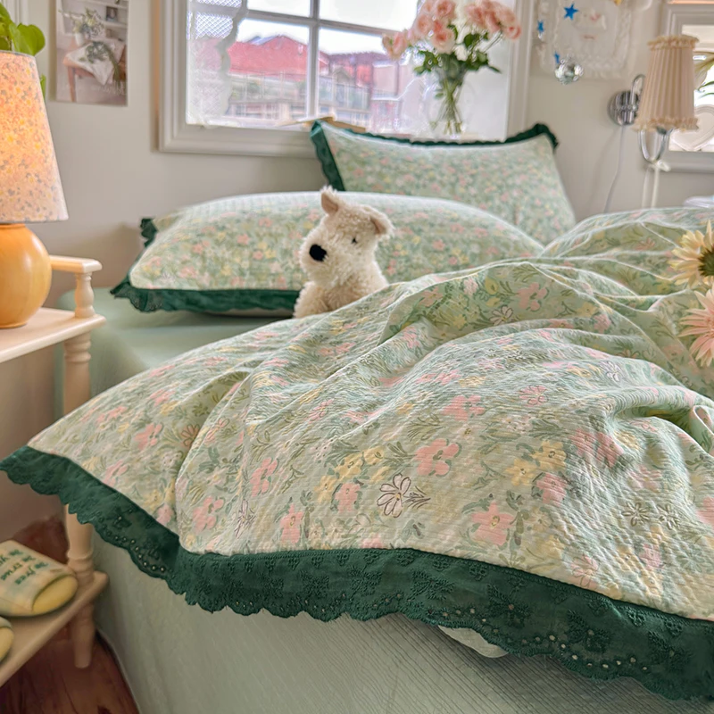 2026 Ins Dopamine Polka Dot Bedding Set, Twin Queen Size Bed Sheet with Pillowcase Class A for School Dormitory Decor No Filling
