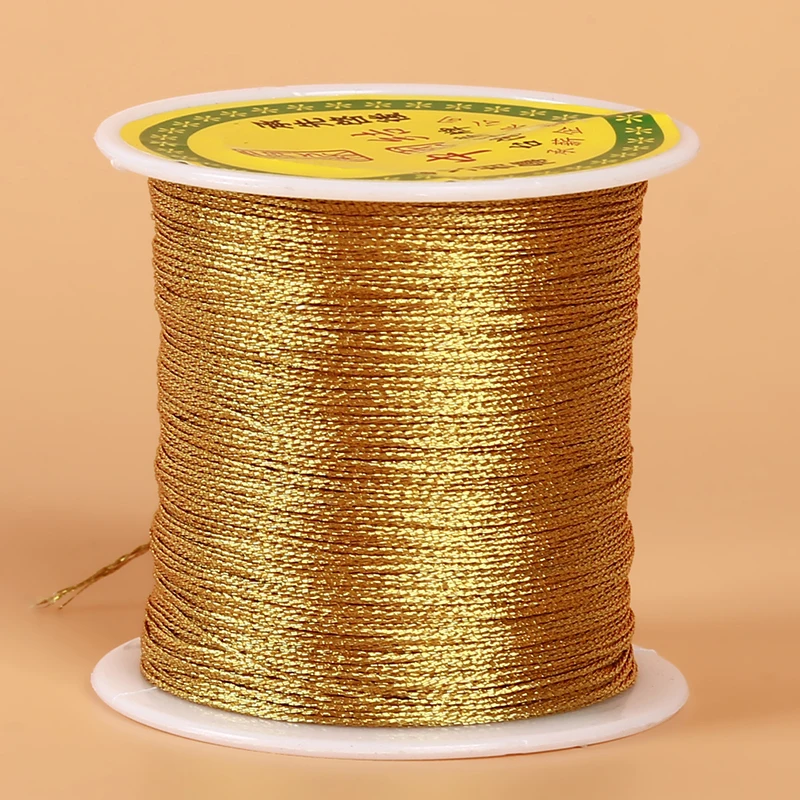 120M Gold Silver Thread Embroidery Thread Line DIY Jewelry Making String Materials 6-strand Line Bracelet Weaving Decorative