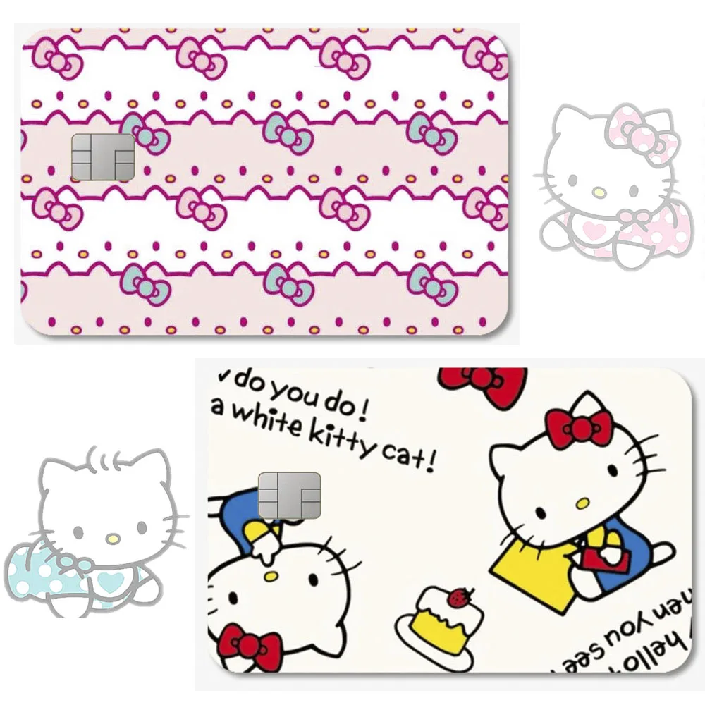 Kawaii Hellokitty Sticker Credit Debit Card Sticker Anime Melody Film Skin Cover Cartoon Waterproof Poker Small Chip Wholesale