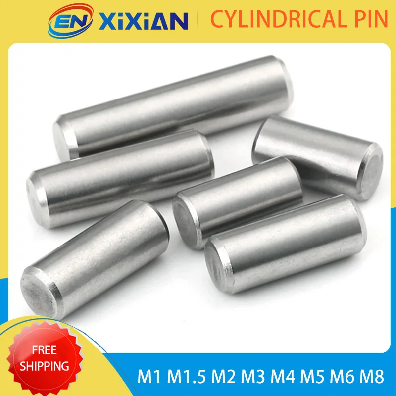 M1 M1.5 M2 M2.5 M3 M4 M5 M6 M8 Cylindrical Pin Locating Dowel Fastener Solid Dowle Pin 304 Stainless Steel GB119