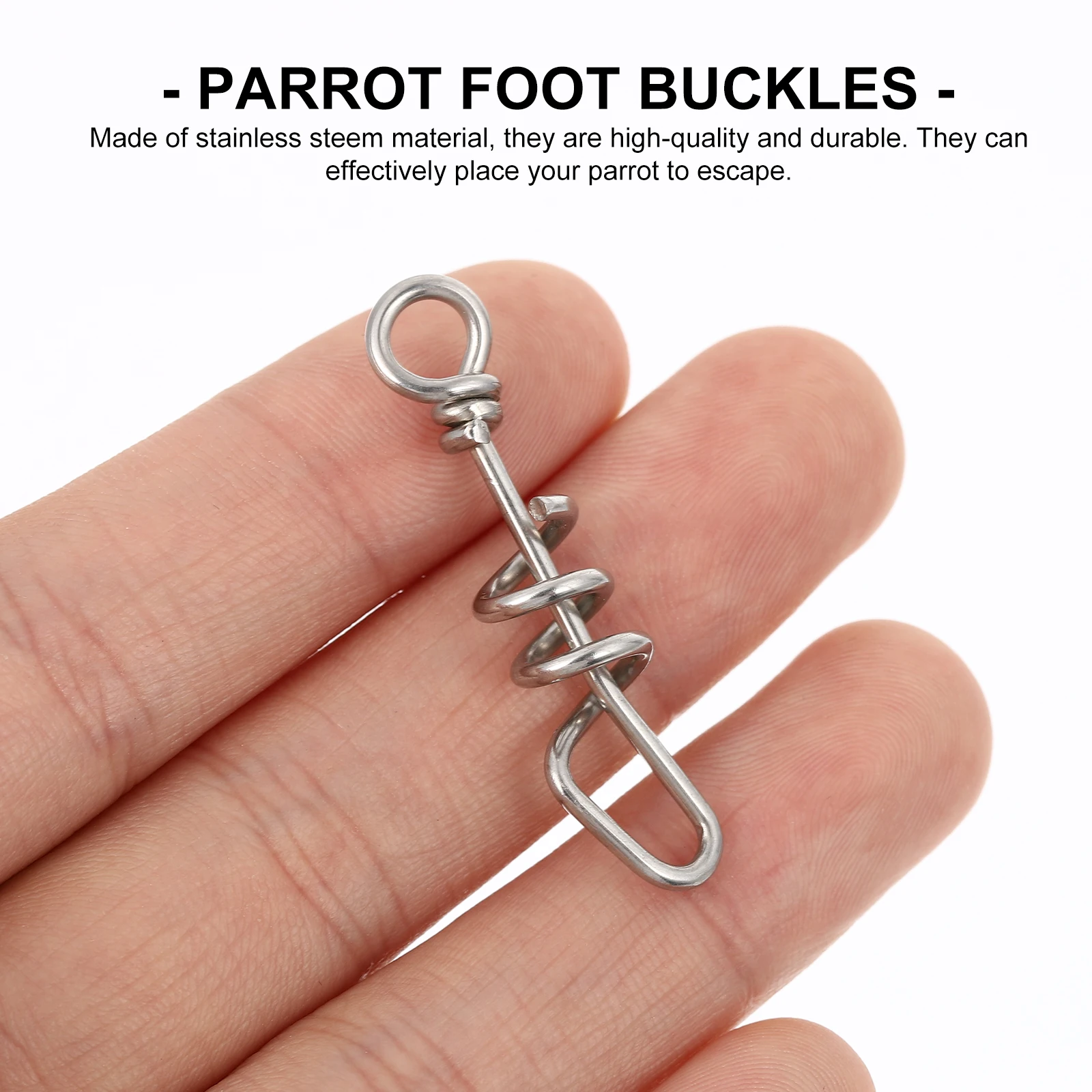 

2Pcs Parrot Foot Rings Anti Escape Buckles Stainless Steel Metal Bird Foot Buckles Pet Supplies for Parrot Owners