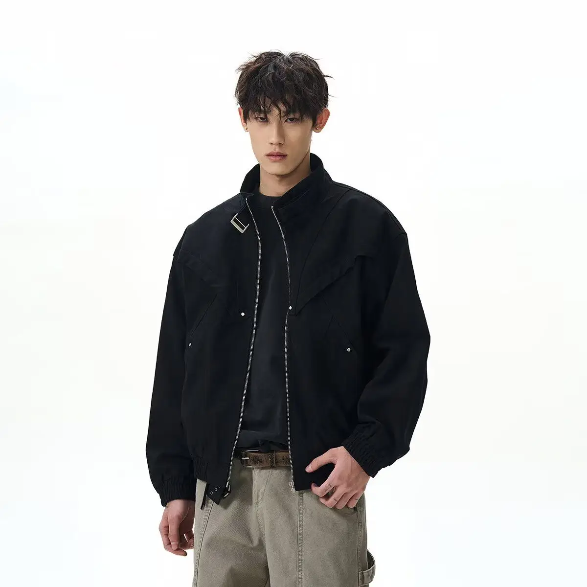 

Cleanfit Pure Color ort Flight Jaet Мужская весенне-осенняя американская одежда свободного покроя молодежная верхняя одежда из полиэфирного волокна