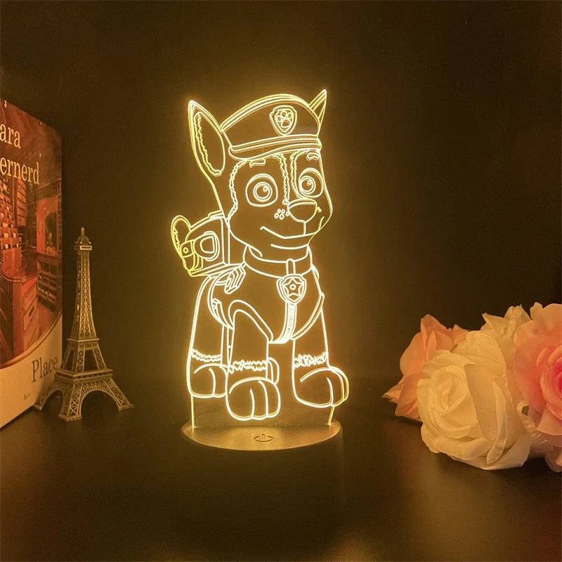 Paw Patrol Cartoon Series 3D Lamp Anime Figure Bedside Table Lamp Led Night Lamp Creative Ornaments Children Toys Birthday Gifts