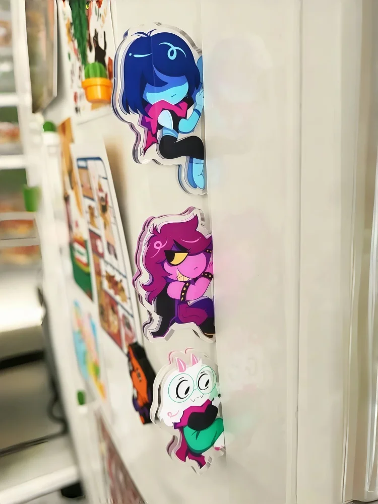 Deltarune Clip Adhesivo Acrílico de Escalada, Adhesivo Decorativo con Personajes de Anime (Kris, Susie, Ralsei), Accesorios para Llavero