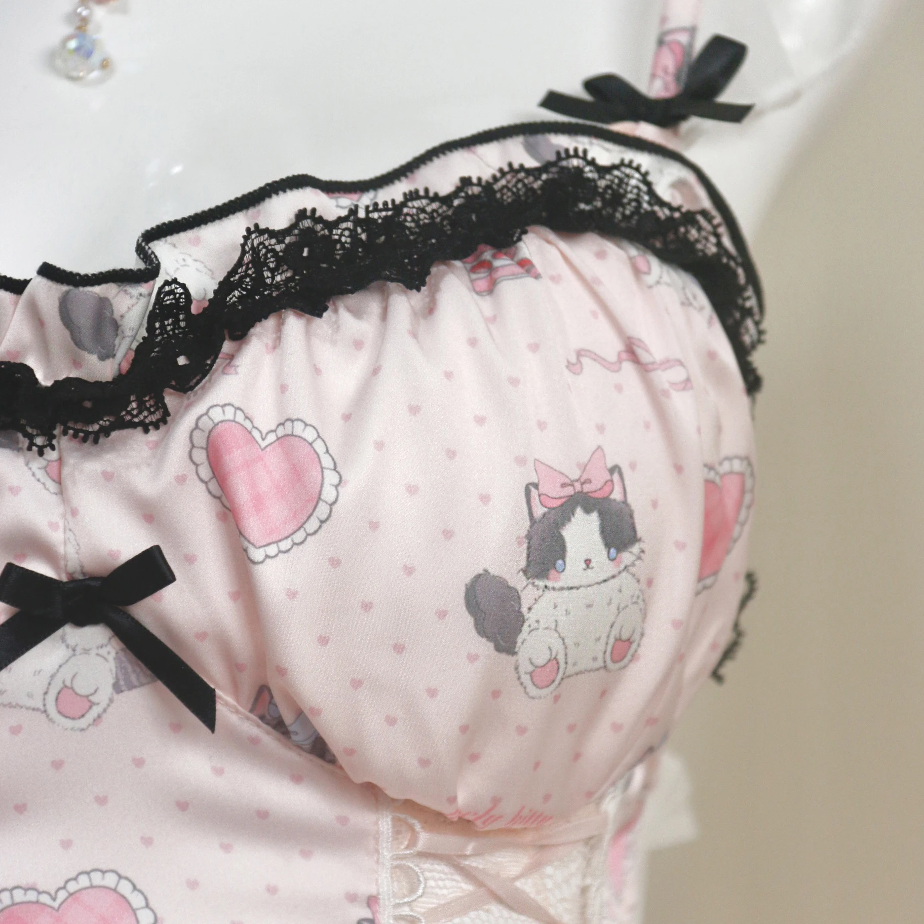 Gaun Malam Gambar Kucing Ragdoll Lucu Merah Muda Pakaian Tidur Lingerie Wanita Pakaian Tidur Seksi Seksi untuk Wanita Pakaian Dalam Babydooll