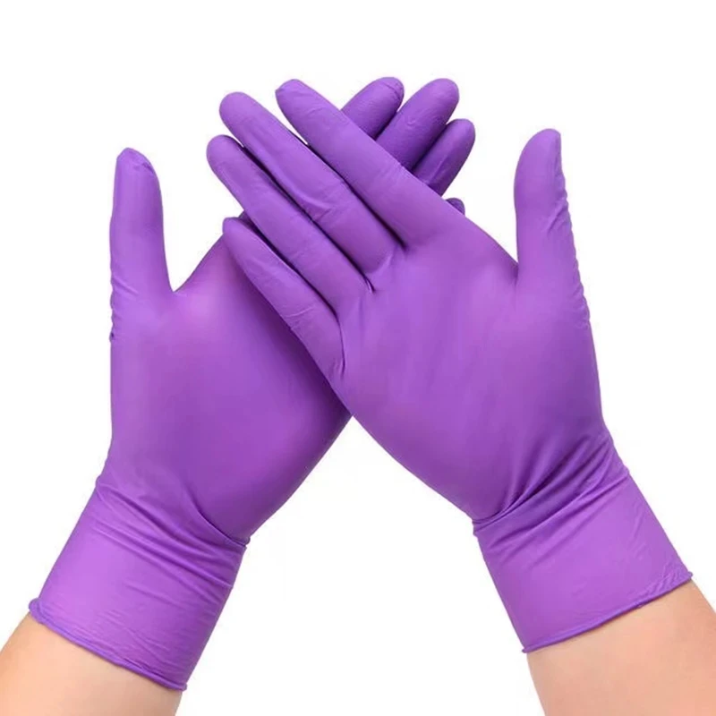 Nitrile Disposable Gloves 20/50Pcs Large Purple Powder Latex Free Household Gloves Haircut Kitchen Beauty Salon SPA Auto Gloves