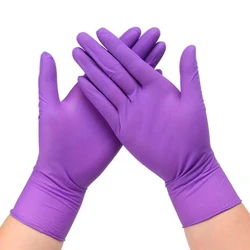 Nitrile Disposable Gloves 20/50Pcs Large Purple Powder Latex Free Household Gloves Haircut Kitchen Beauty Salon SPA Auto Gloves