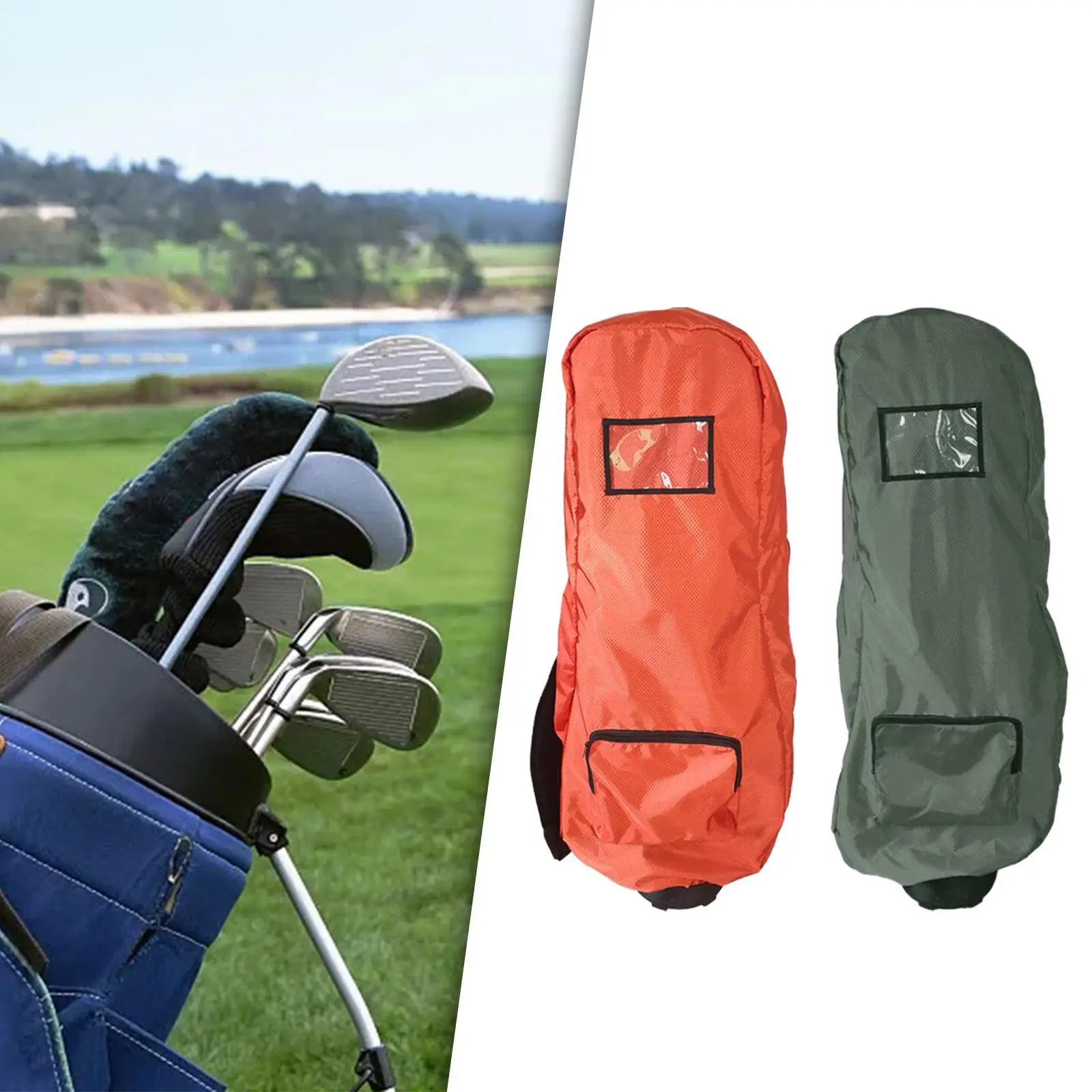 Golf Bag Rain Cover Dustproof Rain Hood Rain Protection Cover for Golf Clubs Driving Range Practice Outdoor Golf Push Carts
