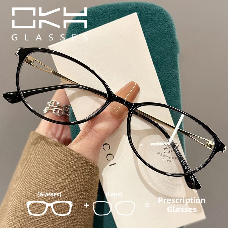 

OKH Высококачественные элегантные темпераментные антисиние легкие женские очки в форме бабочки в оправе для близорукости, очки по рецепту для чтения